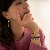 Clever Granaat Zilverkleurige Armband