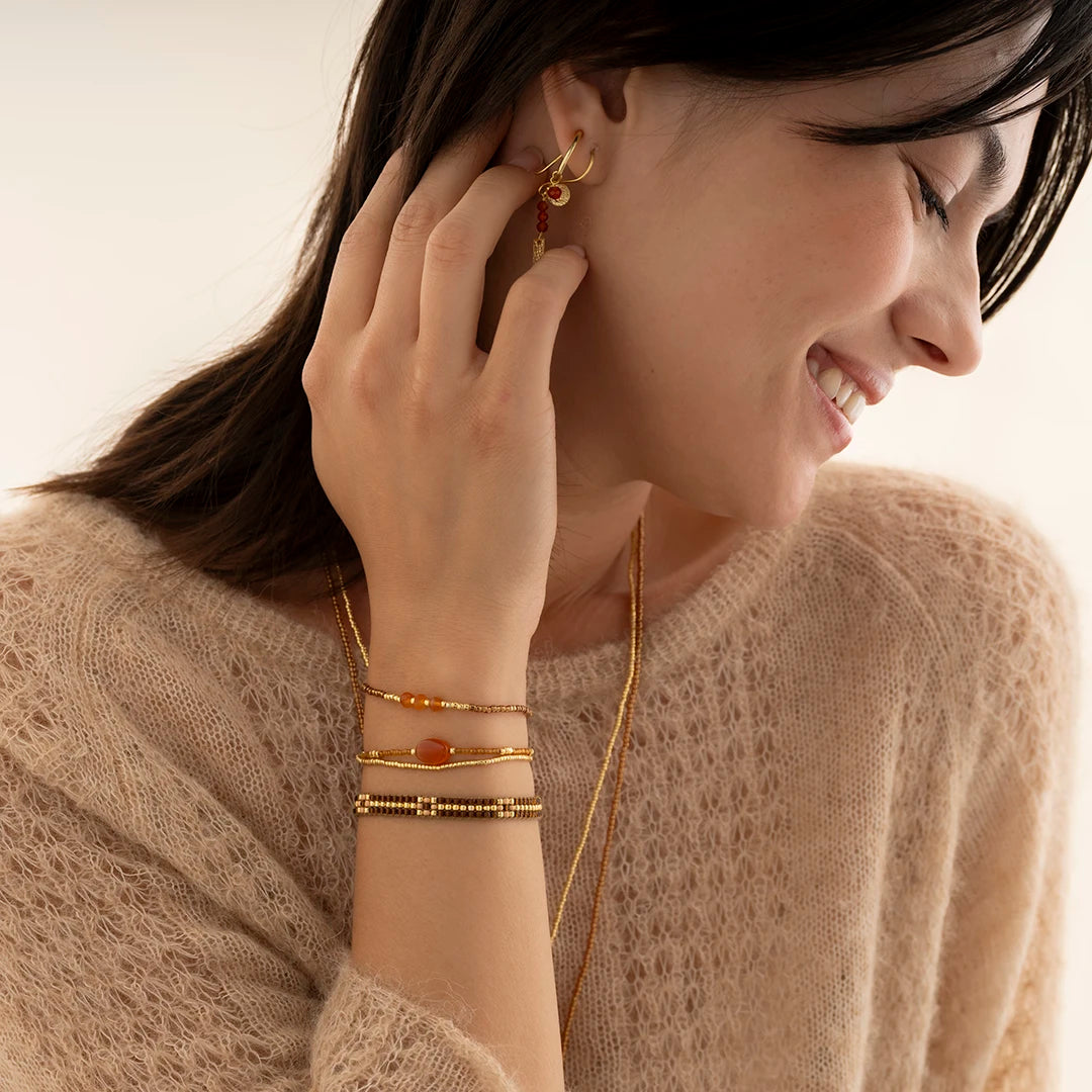 Competent Karneol goldfarbiges Armband