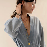 Empathy Schwarzer Onyx goldfarbige Halskette