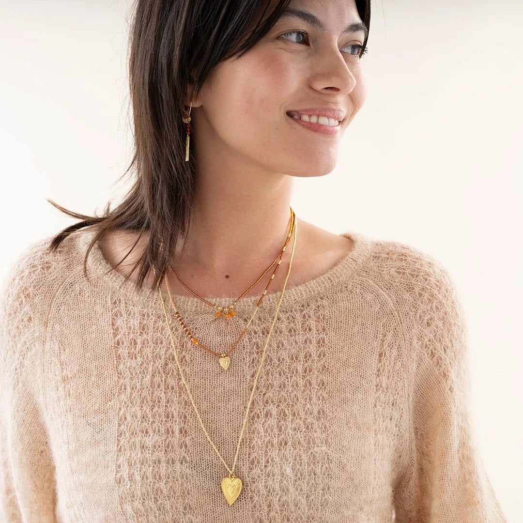 Adventurous Carneool Goudkleurige Ketting