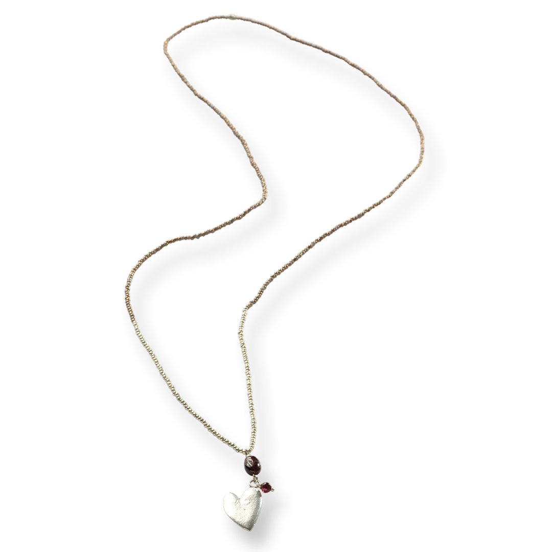 Blessing Granaat Zilverkleurige Ketting