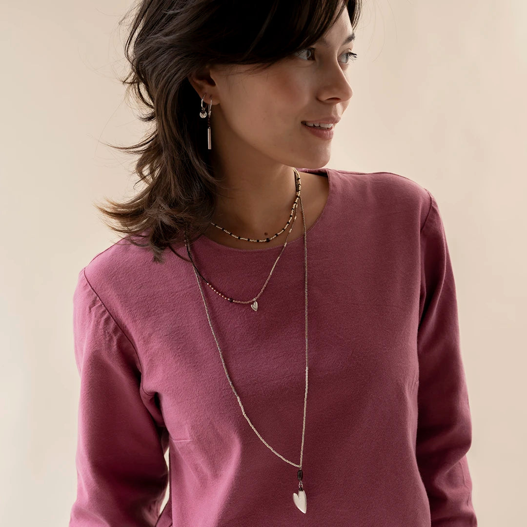 Blessing Granaat Zilverkleurige Ketting