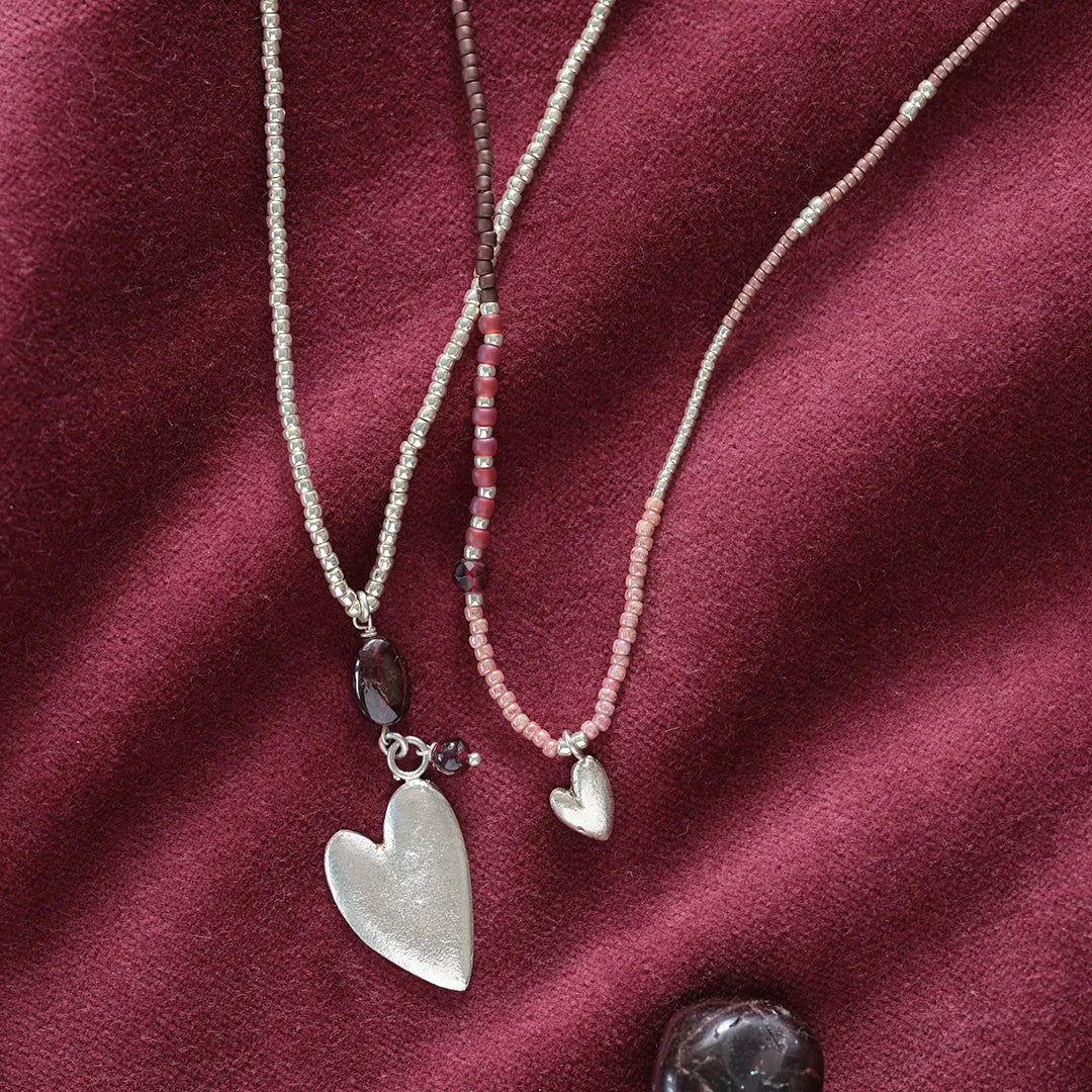 Blessing Granaat Zilverkleurige Ketting