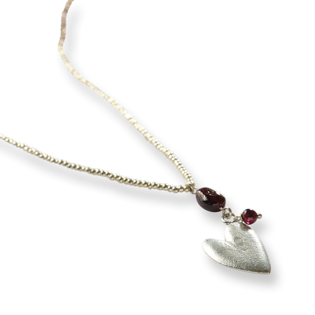 Blessing Granaat Zilverkleurige Ketting