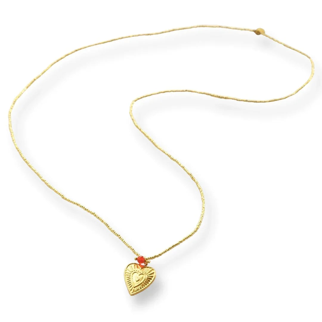 Paradise Carneool Goudkleurige Ketting