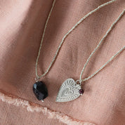 Paradise Granaat Zilverkleurige Ketting