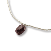 Calm Granaat Zilverkleurige Ketting