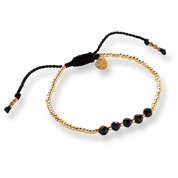 Essential Zwarte Onyx Goudkleurige Armband
