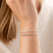 Essential Rosenquarz Silberfarbige Armband