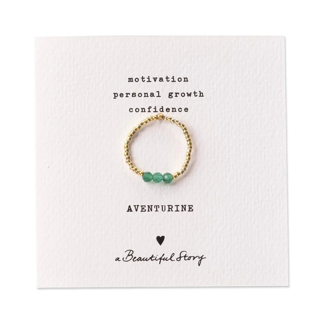 Clarity Aventurine Ring Gold Colored