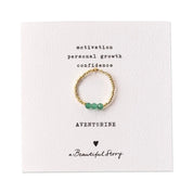 Clarity Aventurine Ring Gold Colored