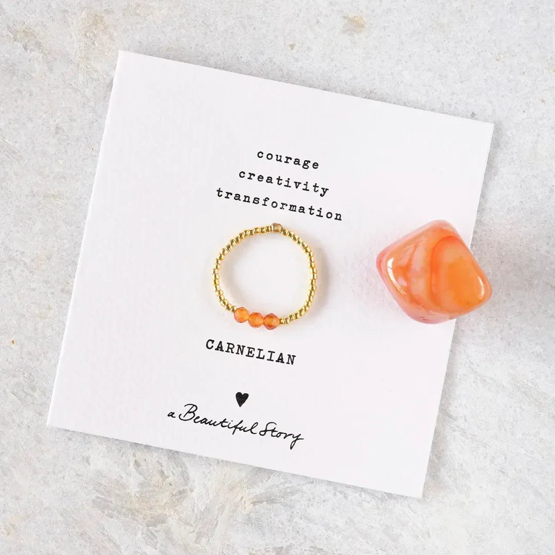 Clarity Karneol Goldfarbige Ring