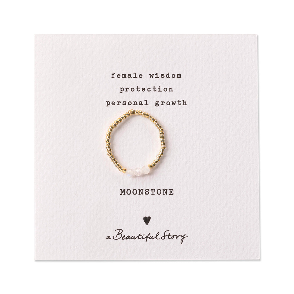 Clarity Moonstone Ring Gold Colored