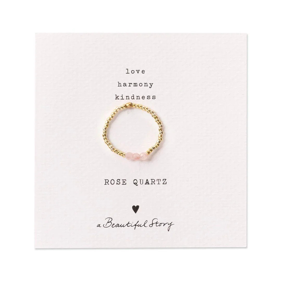 Clarity Rosenquarz Goldfarbige Ring
