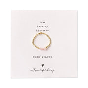Clarity Rosenquarz Goldfarbige Ring