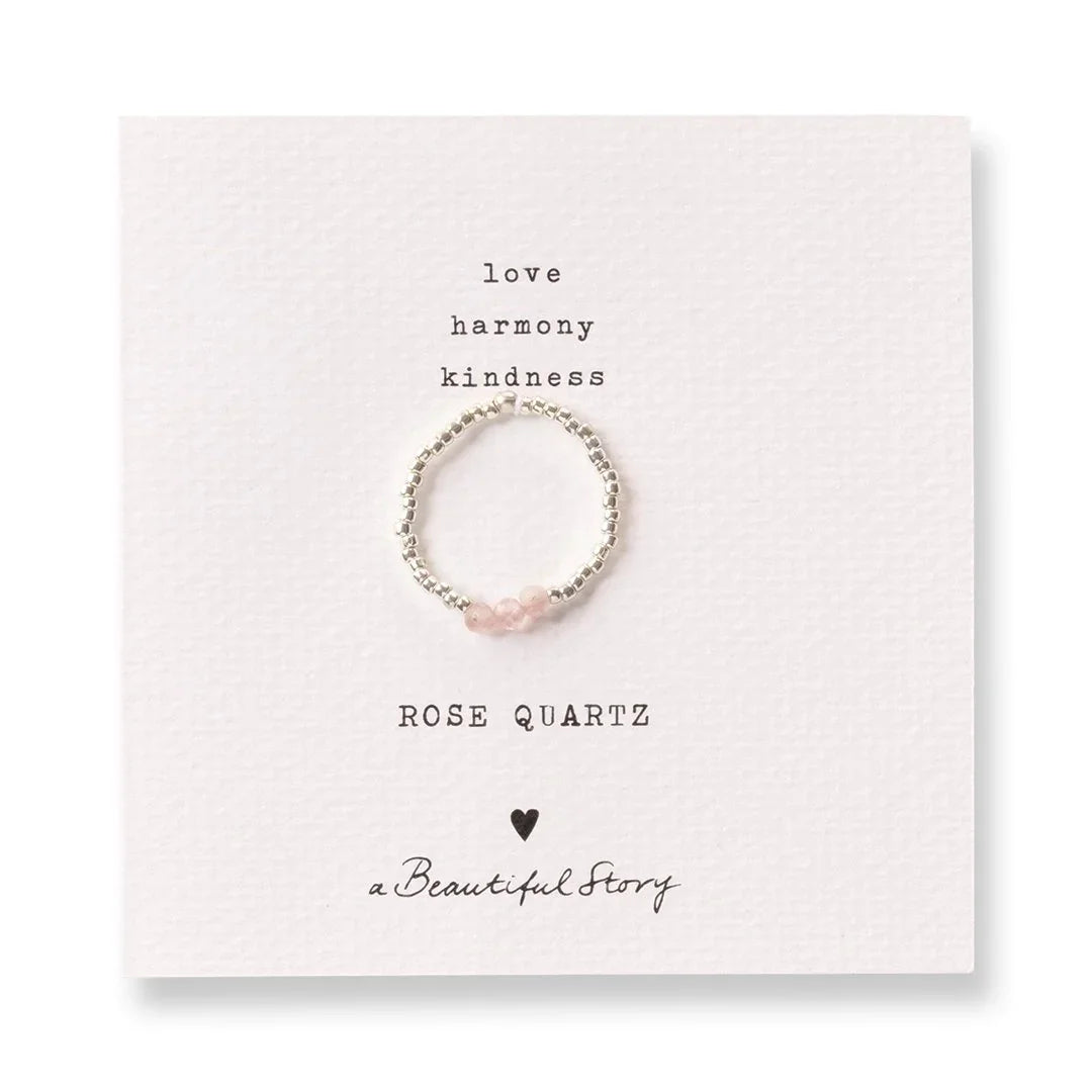 Clarity Rosenquarz Silberfarbige Ring
