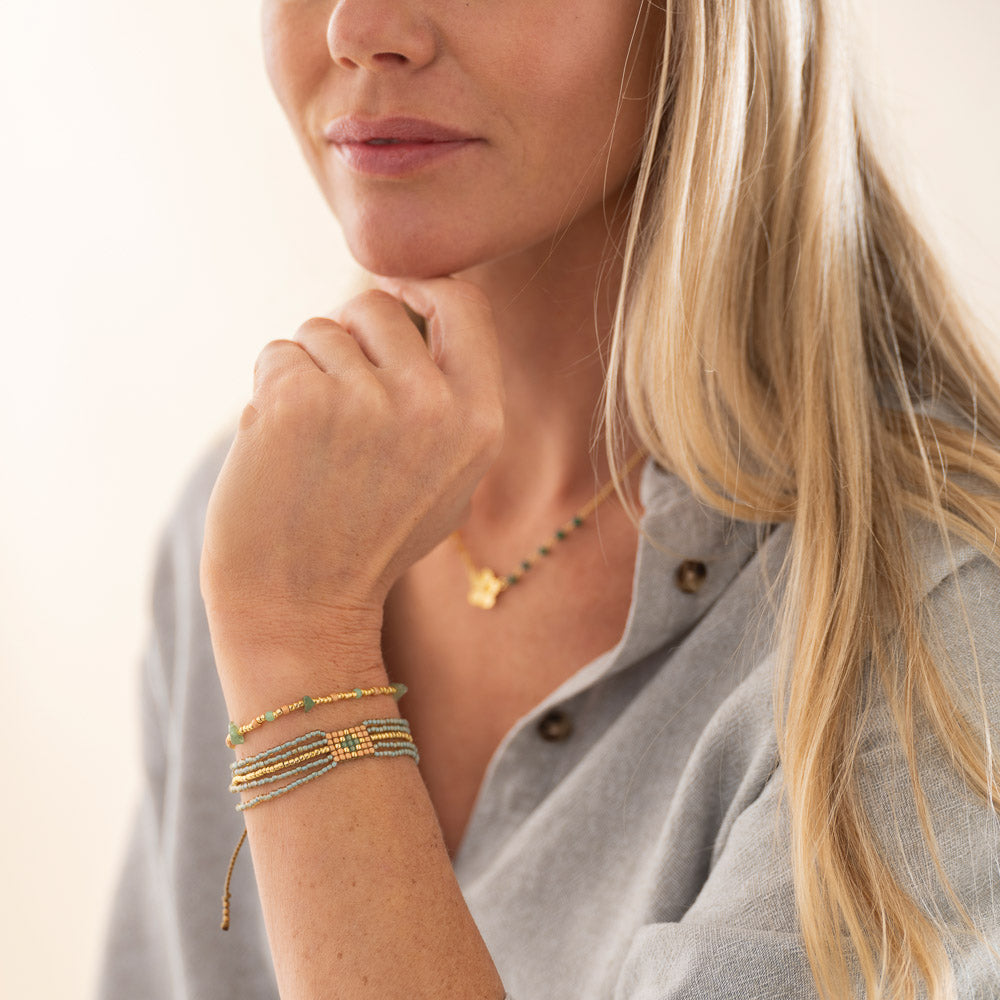 Flashy Aventurine Bracelet Gold Colored