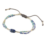 Shining Lapis Lazuli Bracelet Silver Colored