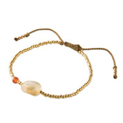 Surprise Citrine Carnelian Bracelet Gold Colored