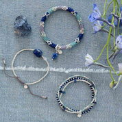 Surprise Lapis Lazuli Rose Quartz Bracelet Silver Colored