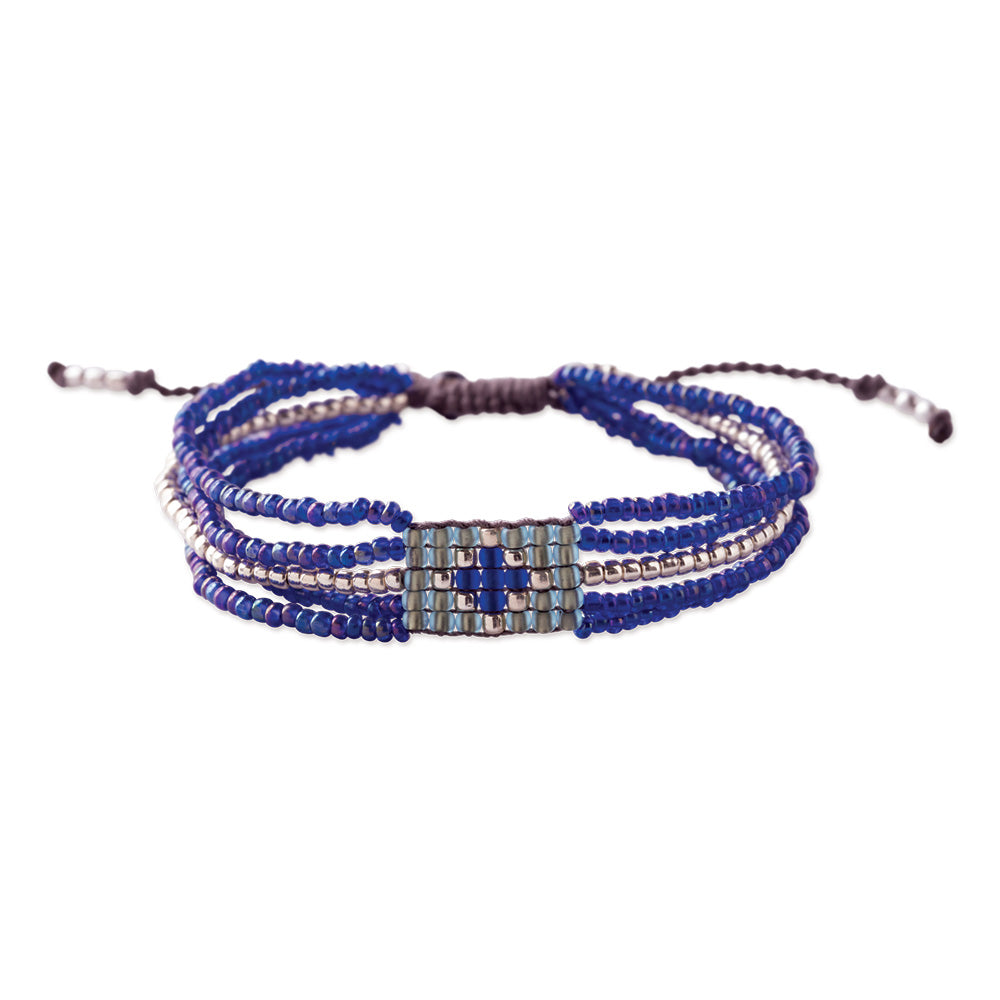 Field Lapislazuli silberfarbiges Armband