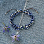 Field Lapislazuli silberfarbiges Armband