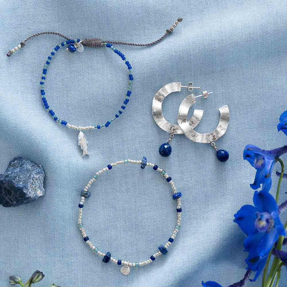 Dreaming Lapislazuli silberfarbiges Armband