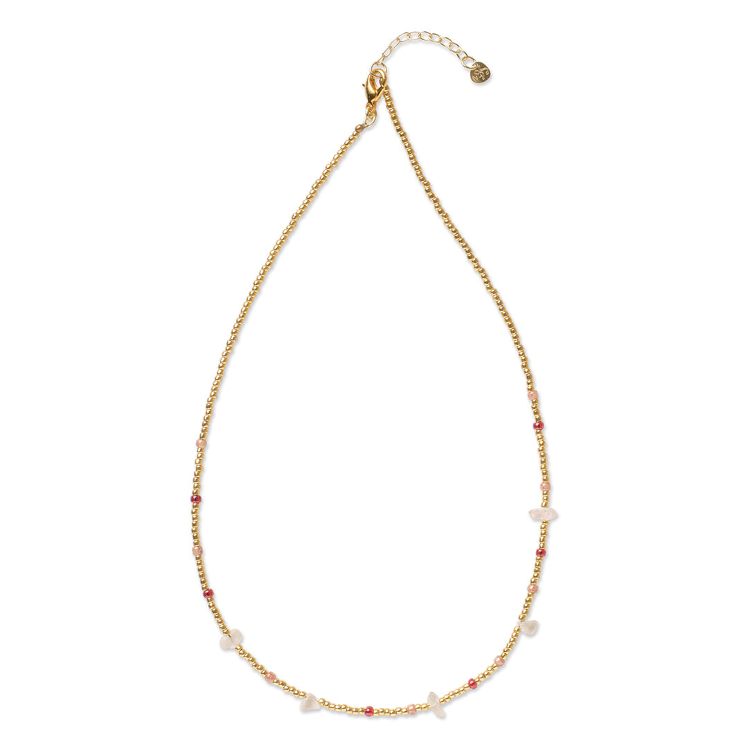 Believing Rozenkwarts Goudkleurige Ketting