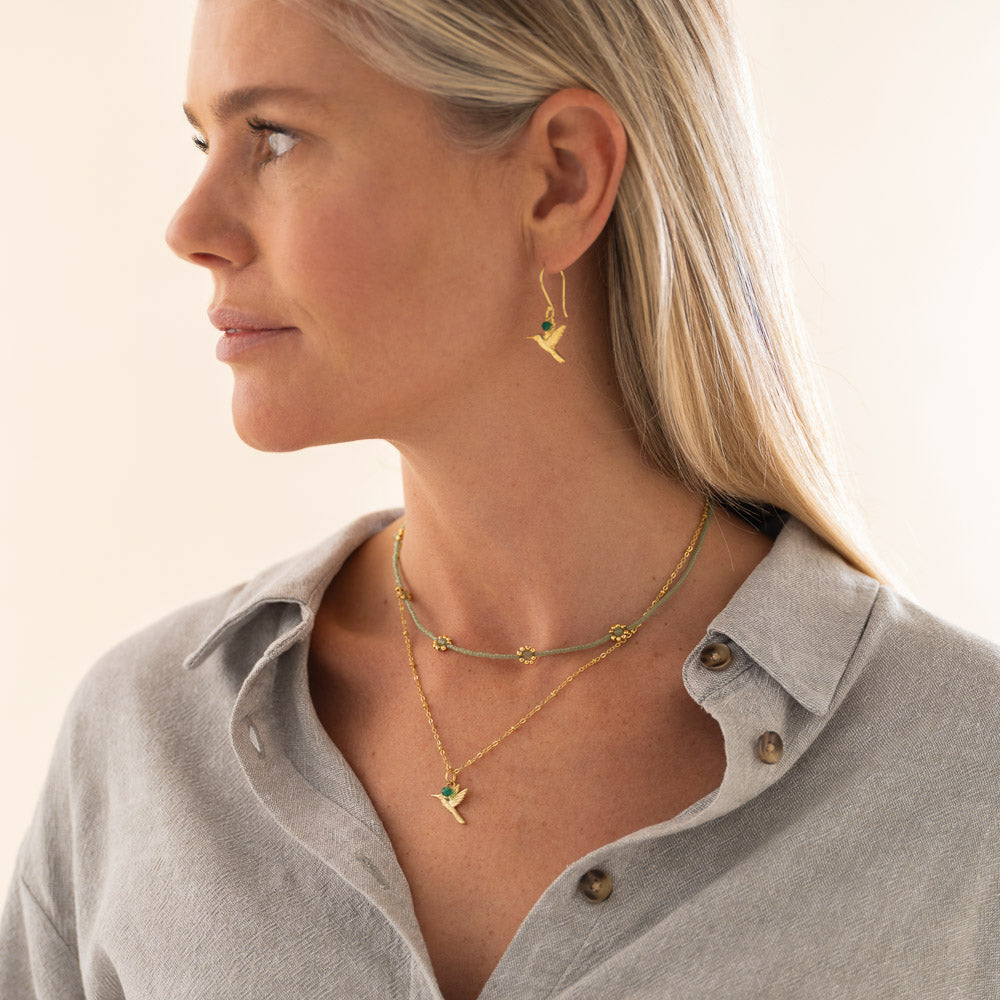 Flourish Aventurine Necklace Gold Colored