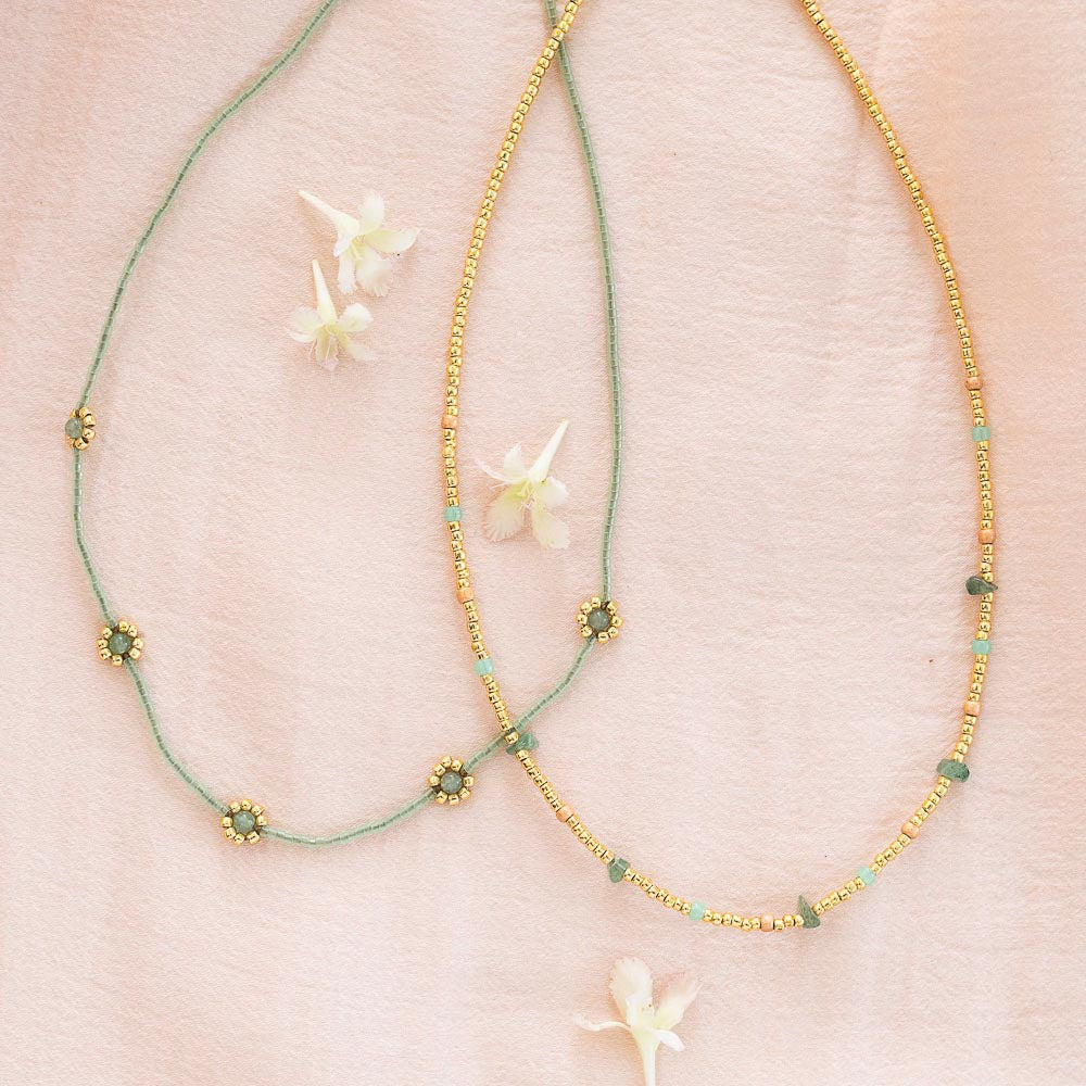Flourish Aventurine Necklace Gold Colored