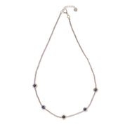 Flourish Lapis Lazuli Necklace Silver Colored