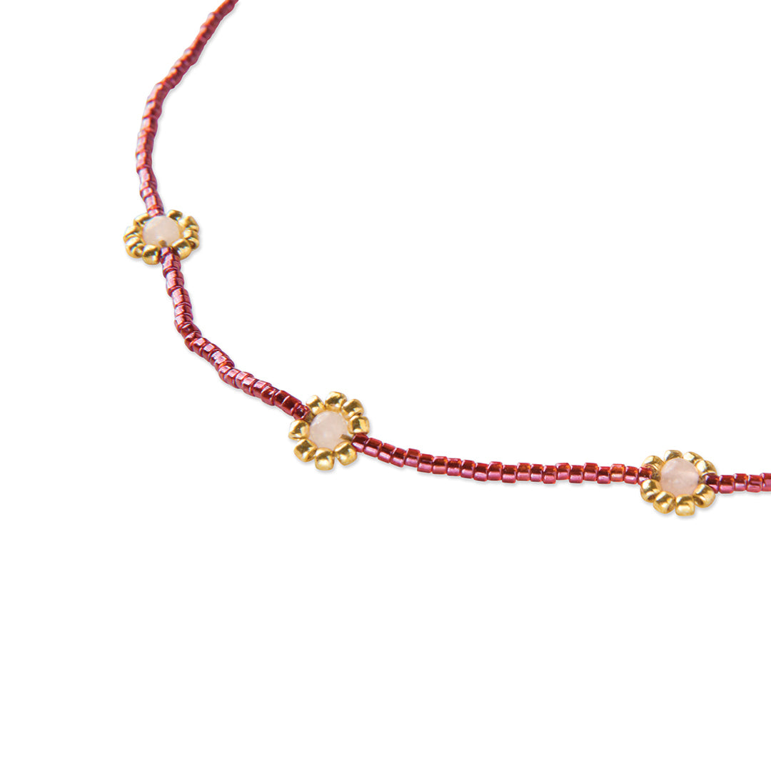 Flourish Rosenquarz goldfarbige Halskette