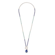 Secure Lapis Lazuli Necklace Silver Colored