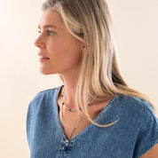 Secure Lapis Lazuli Necklace Silver Colored