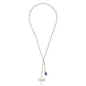 Entire Lapislazuli silberfarbige Halskette