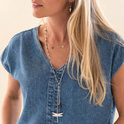 Entire Lapis Lazuli Zilverkleurige Ketting