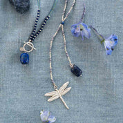 Entire Lapislazuli silberfarbige Halskette