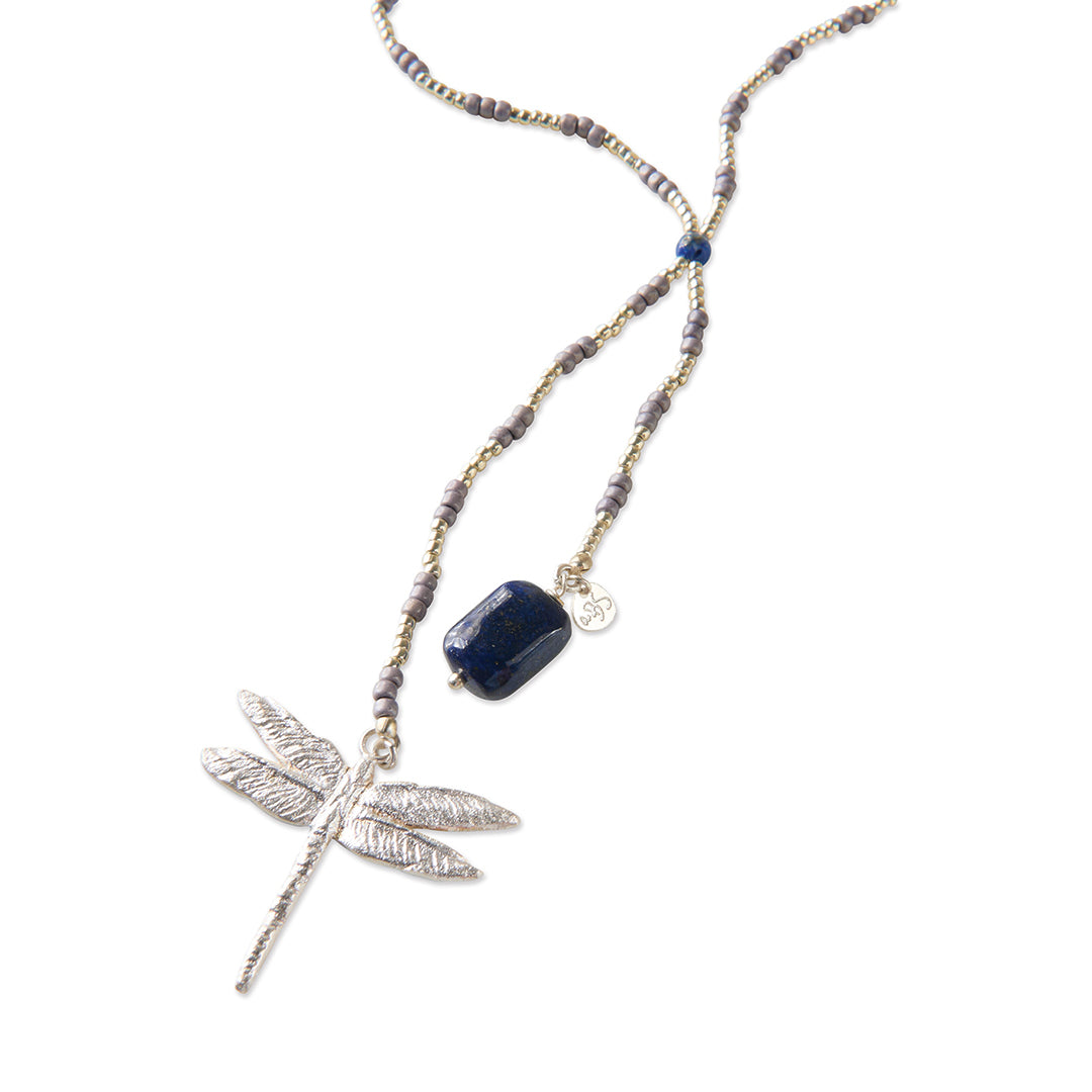 Entire Lapislazuli silberfarbige Halskette