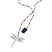 Entire Lapislazuli silberfarbige Halskette