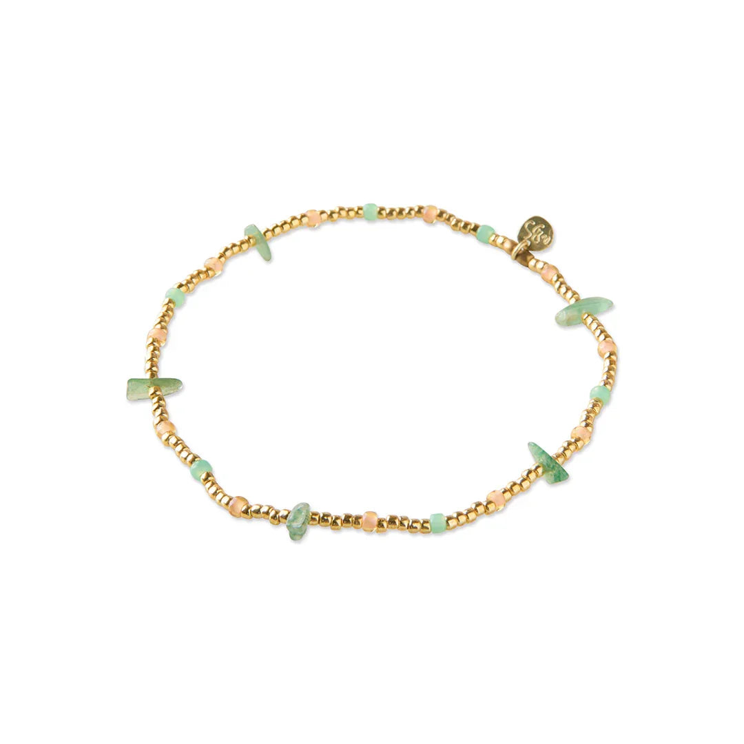 Thoughtful  Aventurijn Goudkleurig Enkelbandje