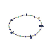 Thoughtful Lapis Lazuli Zilverkleurig Enkelbandje