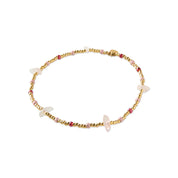 Thoughtful Rozenkwarts Goudkleurig Enkelbandje