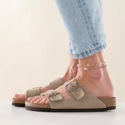 Thoughtful Rozenkwarts Goudkleurig Enkelbandje