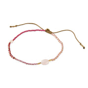 Liberation Rosenquarz goldfarbiges Fußkettchen