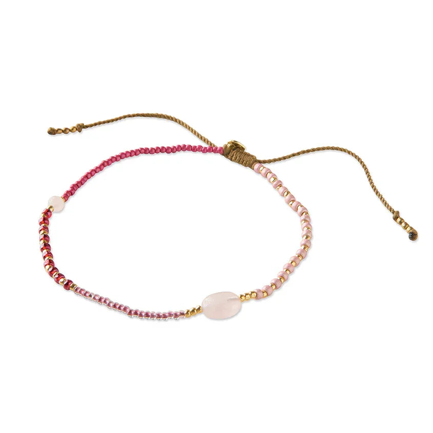 Liberation Rosenquarz goldfarbiges Fußkettchen