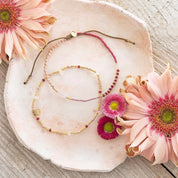 Liberation Rosenquarz goldfarbiges Fußkettchen