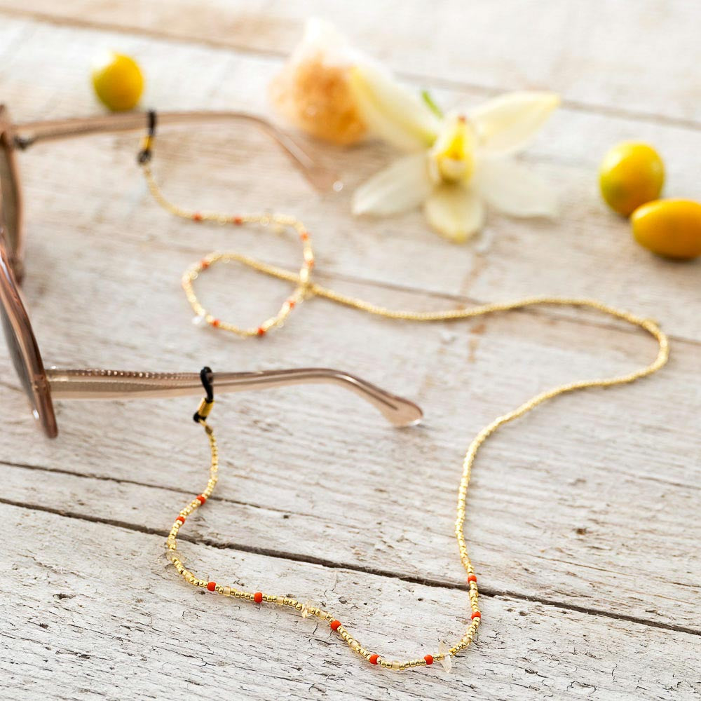 Enlighten Citrin goldfarbige Brillenkette