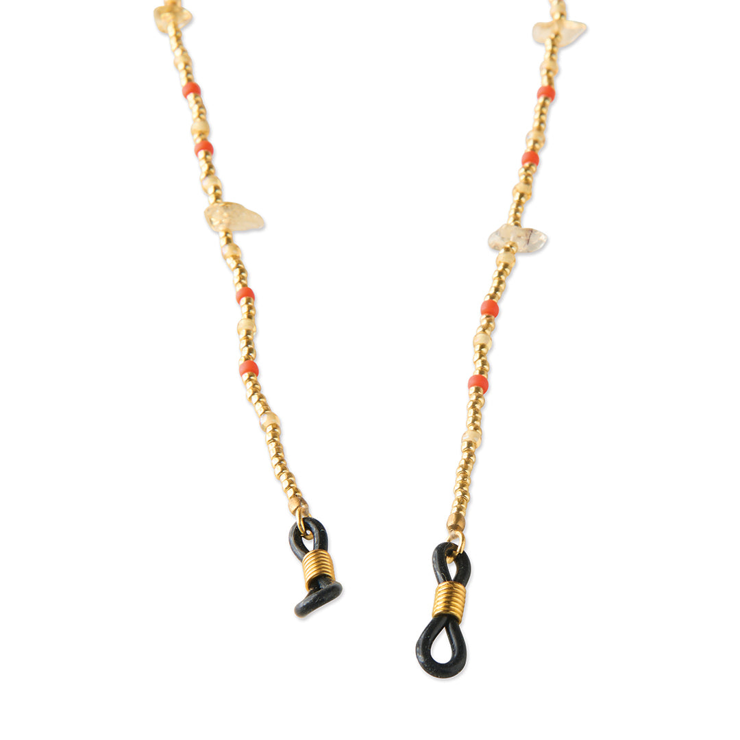 Enlighten Citrin goldfarbige Brillenkette