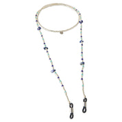 Enlighten Lapis Lazuli Zilverkleurige Brillenkoord