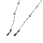 Enlighten Lapis Lazuli Zilverkleurige Brillenkoord
